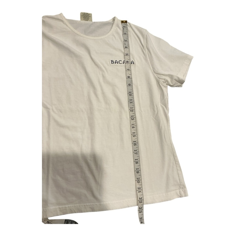BACARA Resort Women’s Tee White Embroidered Logo Shirt Size M - Picture 5 of 5